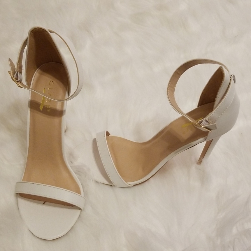 NEW White strappy stilettos